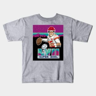 Patrick Mahomes Super Bowl LVII Pixel Kids T-Shirt